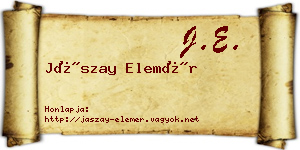 Jászay Elemér névjegykártya