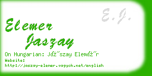 elemer jaszay business card